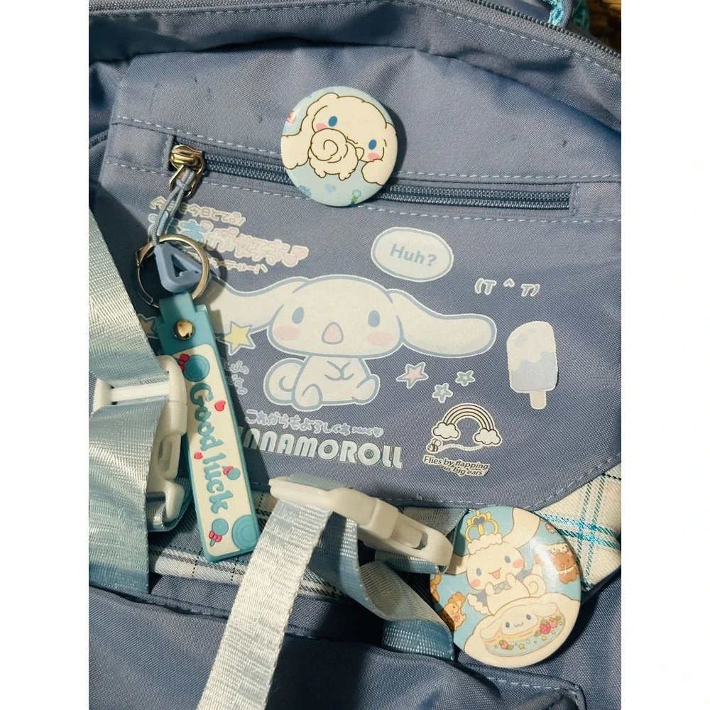 Cinnamoroll Sanrio Japan Blue White Back to School Backpack - with Buttons!